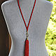 Scarlet with gold - bright red sautoire with a brush. Necklace. Altania, beaded jewelry. My Livemaster. Фото №5