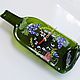 Wall clock - wine bottle. In vino veritas.  Glass. Fusing, Watch, Khabarovsk,  Фото №1