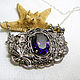 Silver plated brass necklace "Violet", fianite. Necklace. IVA victorian style. My Livemaster. Фото №4