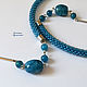 An open necklace made of natural apatite and Czech beads is blue. Necklace. gershman. My Livemaster. Фото №5