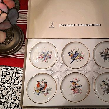 Винтаж ручной работы. Ярмарка Мастеров - ручная работа Комплект миниатюрных панно-тарелочек Фюрстенберг. Handmade.