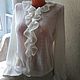Knitted blouse with ruffle 'Olesya' handmade. Sweater Jackets. hand knitting from Galina Akhmedova. My Livemaster. Фото №4