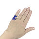 Lapis Lazuli Kitten RING. Size 16. Ring with lapis lazuli and charoite. Rings. ARIEL - MOSAIC. My Livemaster. Фото №6