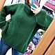 Свитер вязаный из ангоры с шерстью изумрудного  цвета. Свитеры. Sweater Star Вязание на заказ.. Ярмарка Мастеров.  Фото №9