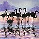 The picture Flamingo watercolor lilac. Pictures. give to know the wonders. Online shopping on My Livemaster.  Фото №2