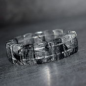 Украшения handmade. Livemaster - original item Natural quartz with black tourmaline sherl bracelet. Handmade.
