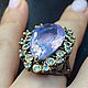 Кольцо с крупным лавандовым аметистом 20ct. Кольца. GoldenFlower. Ярмарка Мастеров.  Фото №5