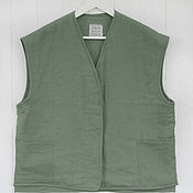 Одежда handmade. Livemaster - original item Women`s Quilted Linen Vest. Handmade.