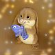 Валяная игрушка Кролик с мотыльком, Мягкие игрушки, Волгоград,  Фото №1