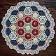 Crocheted napkin ' Red stars', Doilies, St. Petersburg,  Фото №1