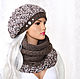 'Braids ' set double cap Snood in two turns, Caps, Moscow,  Фото №1