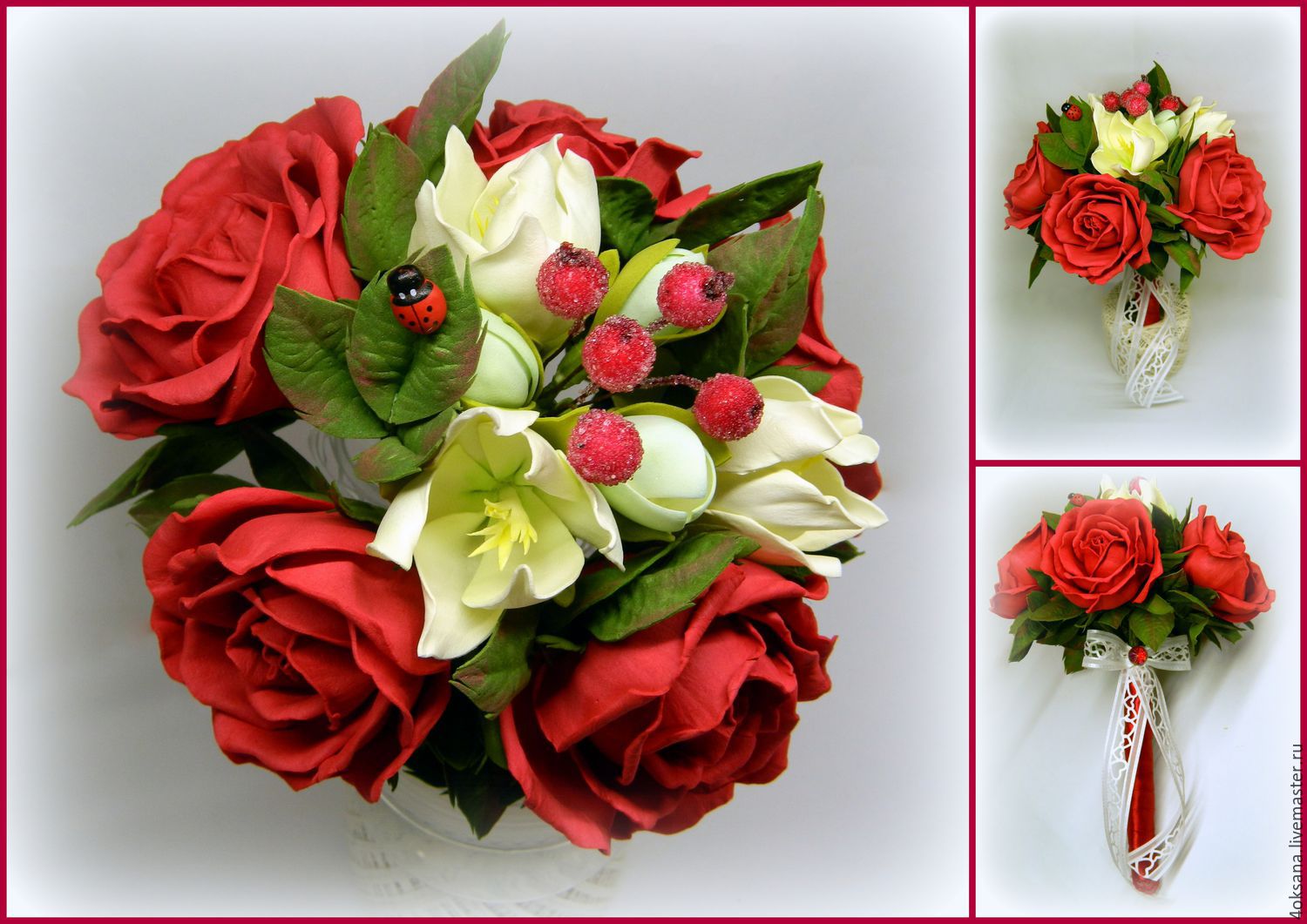 Бесплатный МК букет красных роз из фоамирана