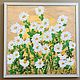 Painting on a golden background of daisies in the sun 'Loves' 50h50 cm. Pictures. Larisa Shemyakina Chuvstvo pozitiva (chuvstvo-pozitiva). Интернет-магазин Ярмарка Мастеров.  Фото №2