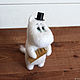 Moomintroll dad in a top hat toy made of wool. Felted Toy. handmade toys by Mari (handmademari). Online shopping on My Livemaster.  Фото №2