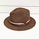 Соломенная шляпа Федора Unisex. Цвет коричневый, Шляпы, Москва,  Фото №1