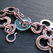Украшения handmade. Livemaster - original item Copper bracelet with blue Topaz Discs. Handmade.