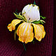 Iris flower brooch incredible tenderness yellow white. Brooches. flowersstyle (flowersstyle). Online shopping on My Livemaster.  Фото №2