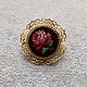 Brooch vintage: Brooch 'Rose', micro-embroidery. Vintage brooches. golant. Online shopping on My Livemaster.  Фото №2