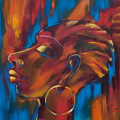 Картины и панно ручной работы. Ярмарка Мастеров - ручная работа Pintura al óleo África África Frota mujeres. Handmade.