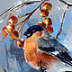 Winter bullfinch. Original. Pastel. Pictures. Valeria Akulova ART. My Livemaster. Фото №6