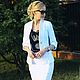 Белый деловой костюм,белый жакет,белая юбка. Костюмы. Krasovskaya boutique. Ярмарка Мастеров.  Фото №5