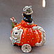 Pumpkin Kettle-carriage and seals. Journey. Teapots & Kettles. Mila. Online shopping on My Livemaster.  Фото №2