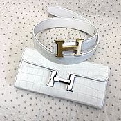 Сумки и аксессуары handmade. Livemaster - original item Clutch and belt, Women`s Crocodile leather Gift Set.. Handmade.
