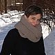 Снуд-шарф "Рассвет" серый с розоватым оттенком (полушерсть). Снуды. Елена- L. Ярмарка Мастеров.  Фото №5