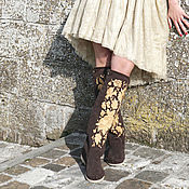 Обувь ручной работы handmade. Livemaster - original item LARRY - Handmade Women`s embroidered boots - Italy. Handmade.