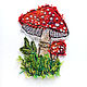 Application (patch) of Fly agaric, hand embroidery, Brooches, Tver,  Фото №1