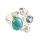Order Turquoise, Topaz and Pearl Ring, Turquoise, Topaz ring. Irina Moro. Livemaster. . Rings Фото №3