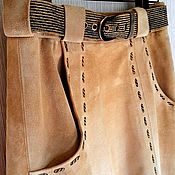 Одежда handmade. Livemaster - original item Skirt made of genuine leather with strap. Handmade.
