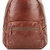 Сумки и аксессуары handmade. Livemaster - original item Leather backpack Violetta (brown). Handmade.