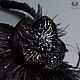 Necklace 'Dark night' Velvet flower with embroidery. Necklace. Tatyana's day (tataday). My Livemaster. Фото №4