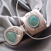 Jewelry set: white dendrite agate