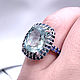 Кольцо с камнями: Аквамарин 6.52 ct. и Сапфир. Кольца. Зов Камня - магазин украшений. Ярмарка Мастеров.  Фото №6