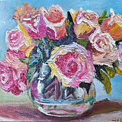 Картины и панно handmade. Livemaster - original item Paintings of roses in a vase 