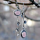 Wild plum silver earrings (925 silver, rose quartz). Earrings. dikoobraz. Online shopping on My Livemaster.  Фото №2