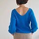 Пуловер женский вязаный синий из ангоры, Пуловеры, Стерлитамак,  Фото №1