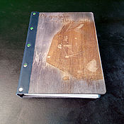 Канцелярские товары handmade. Livemaster - original item Notebook with a wooden cover 