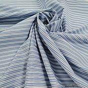 Материалы для творчества handmade. Livemaster - original item Fabric: Armani Shirt Cotton Blue Stripe. Handmade.