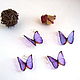 Order Transparent Earrings Bright Purple Lilac Fluttering Butterflies For Children. WonderLand. Livemaster. . Earrings Фото №3