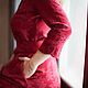 Элегантное бордовое платье из жаккарда, с пышной юбкой, широким поясом. Платья. Скромное обаяние (Александра). Ярмарка Мастеров.  Фото №4