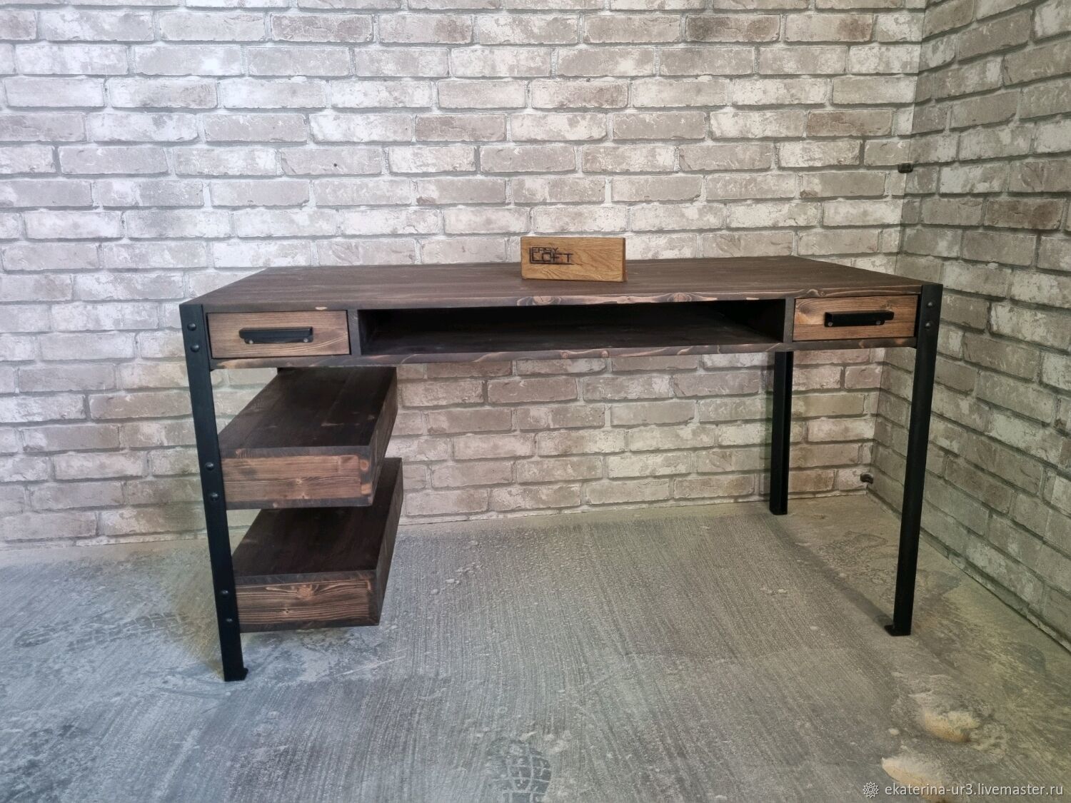 Стол письменный с ящиками и полкой в интернет-магазине Ярмарка Мастеров ...