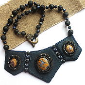 Украшения handmade. Livemaster - original item Necklace of leather and beads Twilight. Handmade.