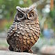 Statuette Owl concrete garden decor owl splyushka on the fence, Figurines, Azov,  Фото №1