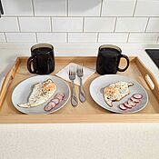 Для дома и интерьера handmade. Livemaster - original item Large wooden tray with handles. Breakfast. Art.2196. Handmade.