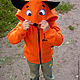 Children's Fox Zipper Sweatshirt, Orange Hoodie. Sweatshirts and hoodies. Lara (EnigmaStyle). Online shopping on My Livemaster.  Фото №2