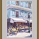 Order Painting Cafe Paris (turquoise gray-purple urban landscape). Pastelena. Livemaster. . Pictures Фото №3