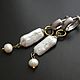 Earrings with two white pearls, Earrings, Moscow,  Фото №1